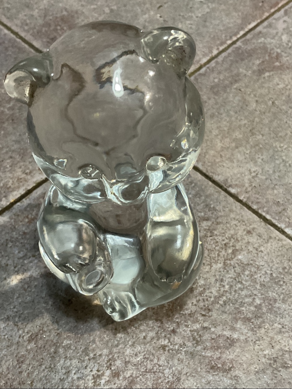 Fenton Clear Glass Teddy Bear Figurine